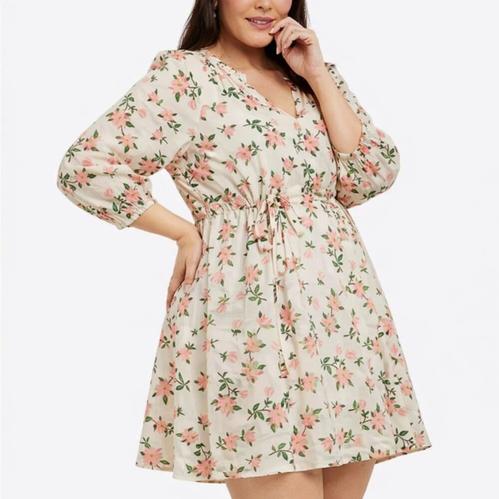 Draper James Floral Cotton Modal Mini Dress Plus Size 2X Cottagecore Garden Girl